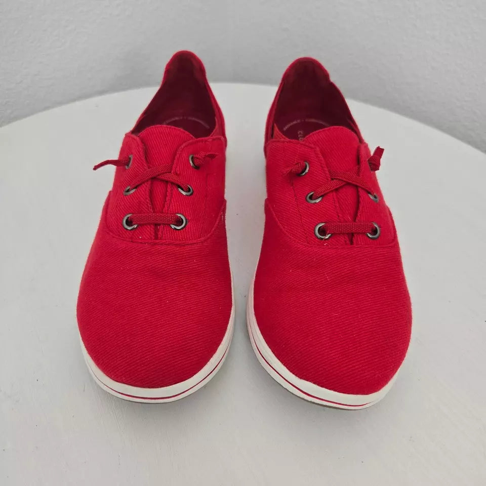 Clarks Women's Cloudstepper Breeze Ave Sneaker Red Slip On Shoes Size 7.5