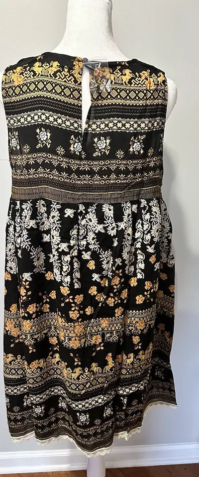 Hayden Los Angeles Mixed Floral Tunic Stylish Dress Size L